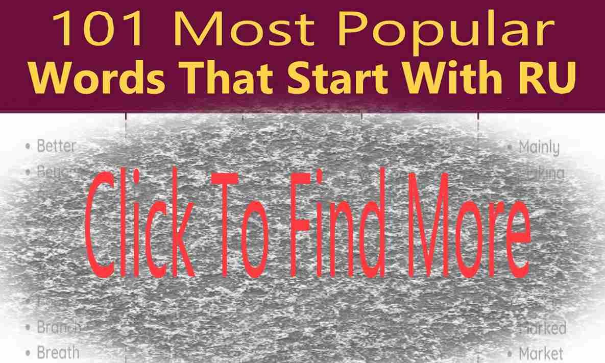 101 Most Popular Words That Start With RU